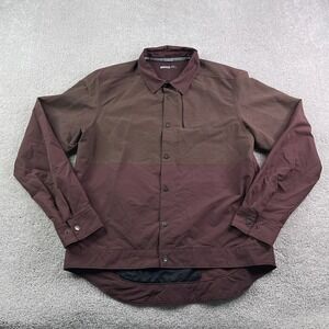 REI Co Op Link Shirt Jacket Mens Medium Brown Road Cycling MTB Snap Front